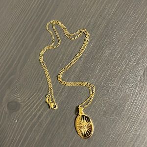 Etsy 14k gold filled necklace with oval dove medallion pendant 21.5” inch